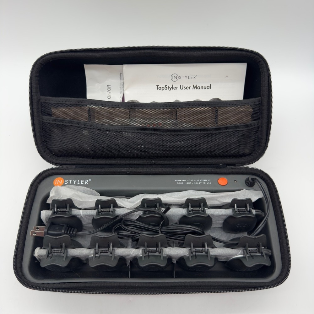 InStyler TopStyler Heated Hair Styling System Complete Case Manual DVD Tested